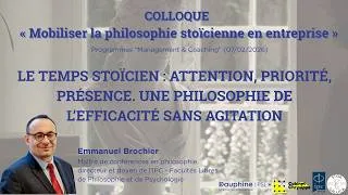 Miniature : Colloque Management & Philosophie 2026 - intervention Emmanuel Brochier