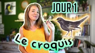Miniature : [Peindre Ensemble Merle] Jour 1 : Esquisse avant Aquarelle
