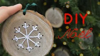 Miniature : DIY Broderie Noël: 4 suspensions minimalistes sur rondins