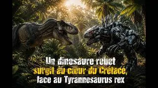 Miniature : Un robot dinosaure surgit au cœur du Crétacé, face au Tyrannosaurus rex