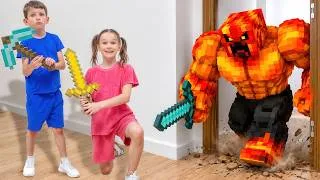 Miniature : Stephi et Alex trouvent des créatures secrètes dans Minecraft!