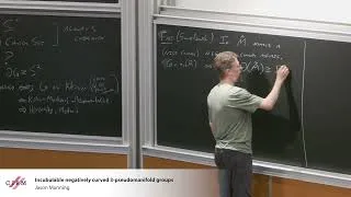 Miniature : Jason Manning: Incubulable negatively curved 3-pseudomanifold groups
