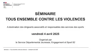 Miniature : Séminaire départemental "tous ensemble contre les violences dans le sport"