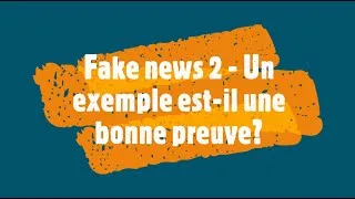 Miniature : Un exemple est il une bonne preuve ? -  Fake news 2