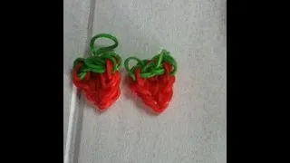 Miniature : Rainbow loom charms fraise en français