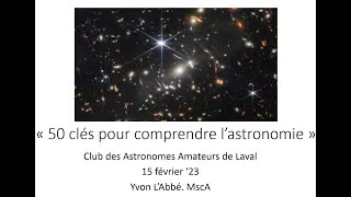 Miniature : 50 clés pour comprendre l’Astronomie avec M  Yvon L’abbé