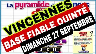 Miniature : BASE FIABLE QUINTÉ DIMANCHE 27 SEPTEMBRE VINCENNES #LIFEISBUTADREAM #PRONO #PMU #PREDICTIONS #TURF 