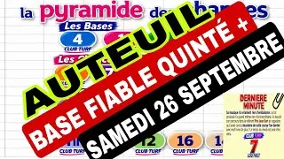 Miniature : BASE FIABLE QUINTÉ + SAMEDI 26 SEPTEMBRE AUTEUIL #PREDICTIONS #PRONO #TURF #LIFEISBUTADREAM #PMU 