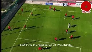 Miniature : Exercice d'activation proposé par les entraîneurs de l'équipe nationale marocaine. 