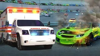 Miniature : Dessin animé pour enfants sur Florence l'Ambulance. Voiture de course cassée et amenée à l'hôpital!