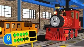 Miniature : Apprendre les chiffres à l'usine de trains. Partie 2. Dessin animé pour les enfants