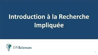 Miniature : RI1 - Introduction à la recherche impliquée et EffiSciences