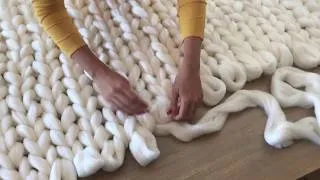 Miniature : DIY Tutoriel: tricoter une couverture XXL avec les mains en laine merinos ComfyWool