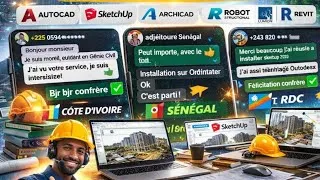 Miniature : installation du logiciel AUTOCAD et SketchUp chez un particulier à Kinshasa/ Gombé RDC #CONNATBUILD 