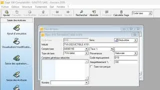Miniature : Création des Codes Taxes Sage 100 comptabilité