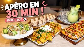 Miniature : 5 recettes apéro faciles pour une soirée foot ⚽ | Tout est prêt en 30 minutes !