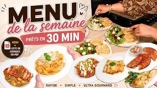 Miniature : MENU DE LA SEMAINE : 7 repas rapides prêts en moins de 30 min ✨