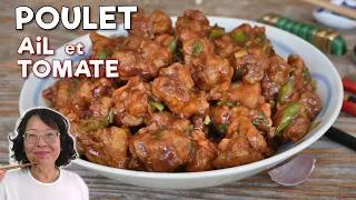 Miniature : Poulet à l'ail et à la tomate 🍅 recette chinoise irrésistible + bonus : salade de mangue 🥭