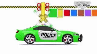 Miniature : Voiture pour bébés. Voiture de Police - Apprendre les couleurs . Dessin animé educatif français.