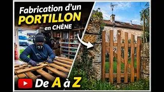 Miniature : Portillon de jardin en chêne avec ressort de fermeture : fabrication complète étape par étape