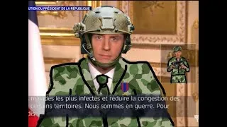 Miniature : Nous sommes en guerre ! par Emmanuel Macron le 16 mars 2020.