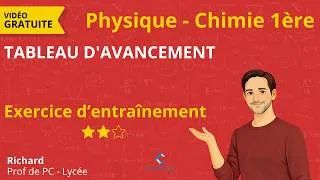Miniature : Physique-Chimie première/ Exercice difficulté ⭐⭐ - Chapitre 3 : Tableau d'avancement
