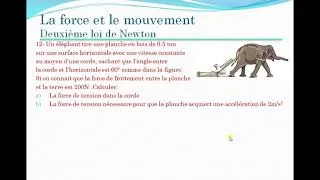 Miniature : Exercices2 Deuxième loi de Newton