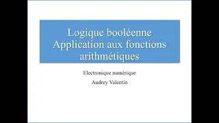 Miniature : Electronique numérique 3. Fonctions arithmétiques, logique booléenne