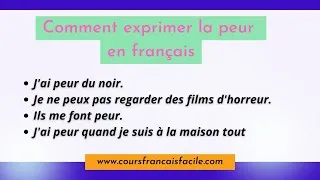 Miniature : Comment exprimer la peur en français