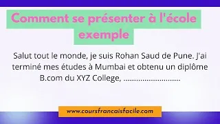 Miniature : Comment se présenter à l'école exemple
