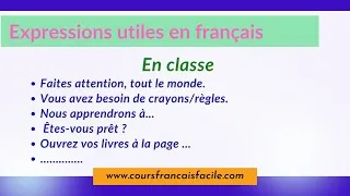 Miniature : Expressions à utiliser en classe en français