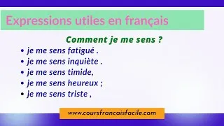 Miniature : Expressions utiles en français :Comment je me sens ?