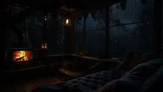 Miniature : Calm Rain and Fireplace Ambience in a Cozy Forest Cabin | A Peaceful Retreat for Sleep