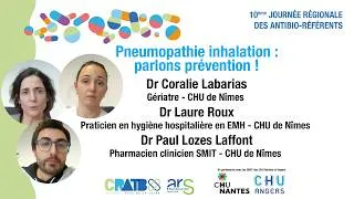 Miniature : Dre Labarias, Dre Roux et Dr Lozes Laffont, Pneumopathie d'inhalation : parlons prévention !