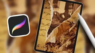 Miniature : Réalise des collages de papiers déchirés sur Procreate | Tuto facile & rapide