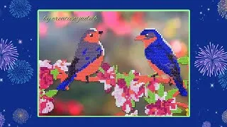 Miniature : 🦜 Présentation 💎 3 Peintures Diamant terminées ! 🌺 (21 x 29 cm)
