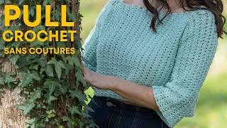 Miniature : Tutoriel pull au crochet | SANS COUTURE | Top Down 🌸