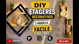 Miniature : DIY ÉTAGÈRE MURALE DESIGN EN BOIS | 2 Modèles Faciles, Modernes & Pas Chers !