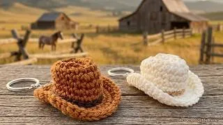 Miniature : Transformez vos restes de laine en mini chapeaux cowboy au crochet II Porte-clés facile et rapide