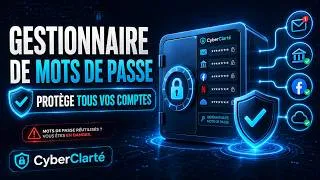 Miniature : Le gestionnaire de mots de passe expliqué simplement #CyberClarté#GestionnaireDeMotsDePasse.