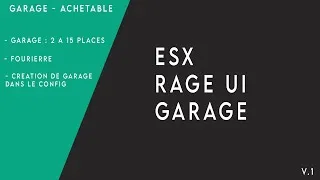Miniature : ESX - FiveM - Garage Achetable