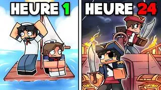 Miniature : SURVIVRE 24H en tant que PIRATES dans MINECRAFT !