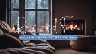 Miniature : 9h Relaxing ASMR - Rain and fire crackling for deep sleep