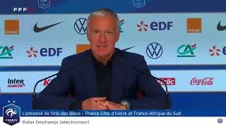 Miniature : Annonce Didier Deschamps France - Cote d'ivoire et France - Afrique Du Sud