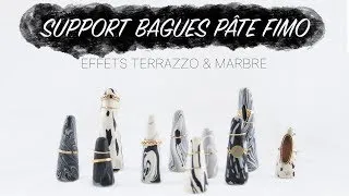 Miniature : DIY SUPPORT BAGUE PÂTE FIMO + 2 MOTIFS TERRAZZO & MARBRE