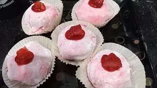 Miniature : موشي بالفراولة في البيت 🍓 طري ولذيذ بطريقة سهلة Mochis à la fraise cœur fondant 🍓irrésistible !