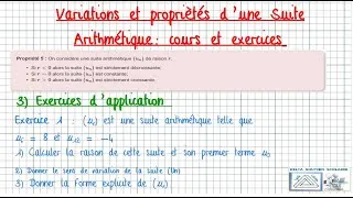 Miniature : #DELTA #Sens de variation et propriétés d'une suite arithmétique