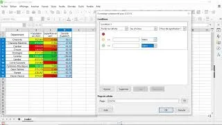 Miniature : Mise en forme conditionnelle avec le tableur Calc