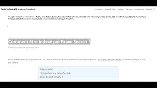 Miniature : Comment indexer vos sites dans le moteur de recherche Brave Search ?