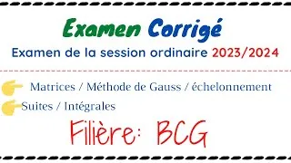 Miniature : Examen de la session normale de Mathématiques BCG (Ex 2)